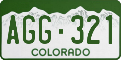 CO license plate AGG321