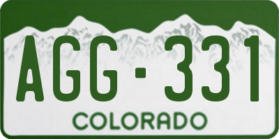 CO license plate AGG331