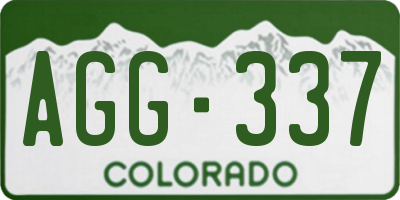 CO license plate AGG337