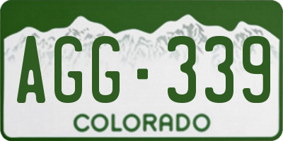 CO license plate AGG339