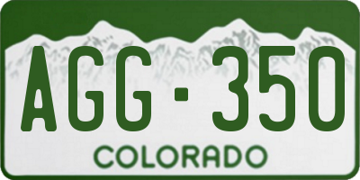 CO license plate AGG350
