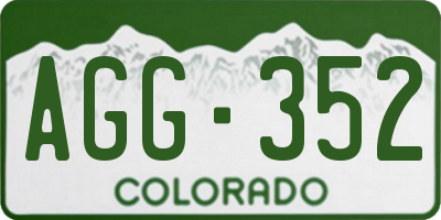 CO license plate AGG352