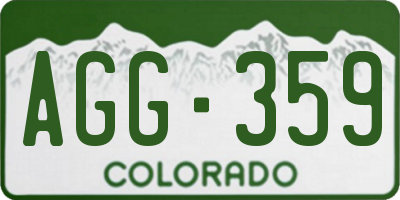 CO license plate AGG359