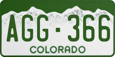 CO license plate AGG366