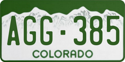 CO license plate AGG385