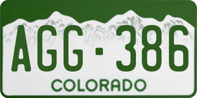 CO license plate AGG386