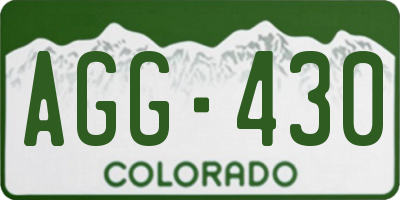 CO license plate AGG430