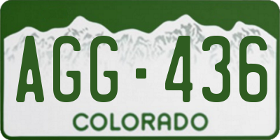 CO license plate AGG436