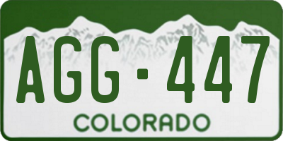 CO license plate AGG447
