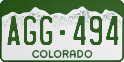 CO license plate AGG494