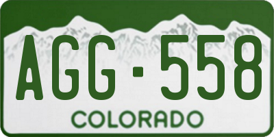 CO license plate AGG558