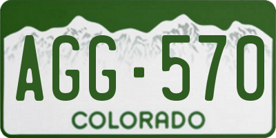 CO license plate AGG570