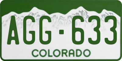 CO license plate AGG633
