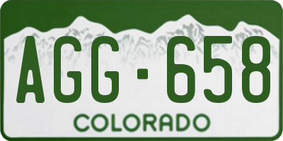 CO license plate AGG658