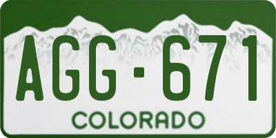 CO license plate AGG671