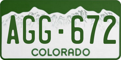 CO license plate AGG672