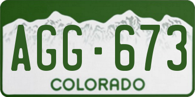 CO license plate AGG673