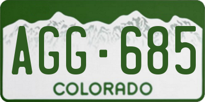 CO license plate AGG685