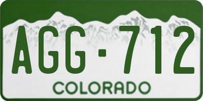 CO license plate AGG712