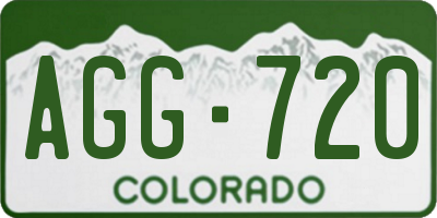 CO license plate AGG720