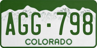 CO license plate AGG798