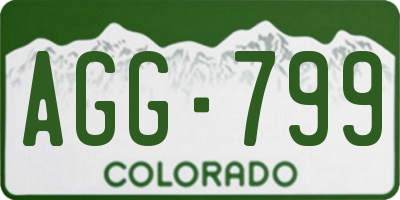 CO license plate AGG799