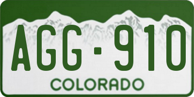 CO license plate AGG910