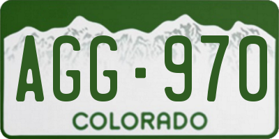 CO license plate AGG970