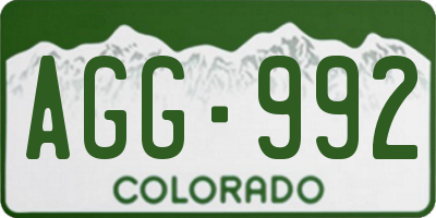 CO license plate AGG992