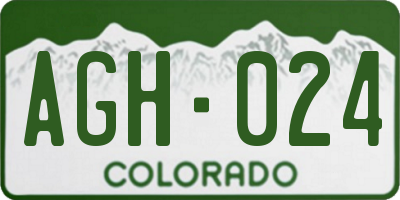 CO license plate AGH024