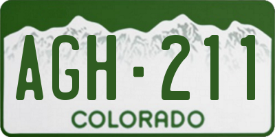 CO license plate AGH211