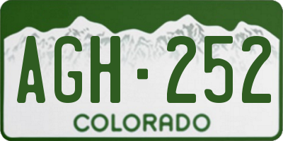 CO license plate AGH252