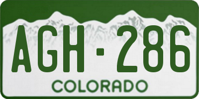 CO license plate AGH286