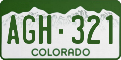 CO license plate AGH321