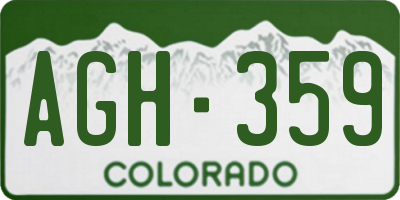 CO license plate AGH359