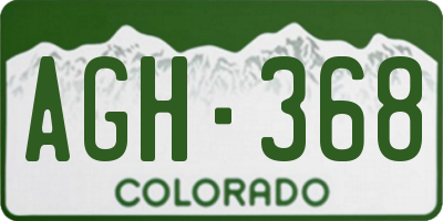 CO license plate AGH368