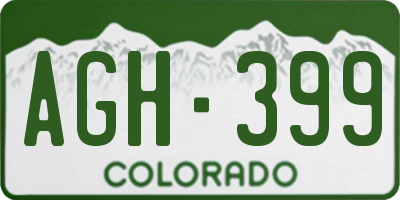 CO license plate AGH399