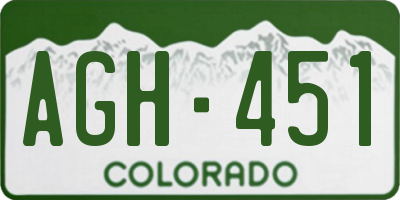 CO license plate AGH451