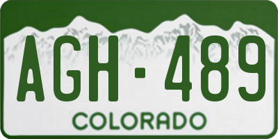 CO license plate AGH489