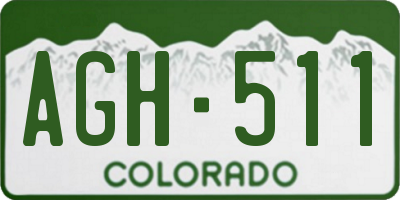 CO license plate AGH511