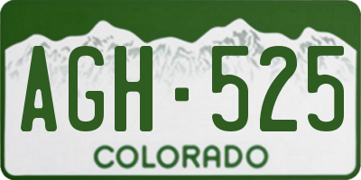 CO license plate AGH525