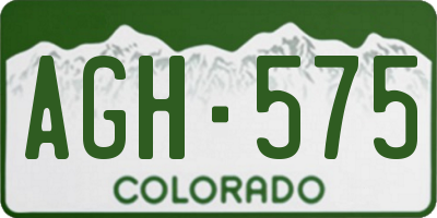 CO license plate AGH575