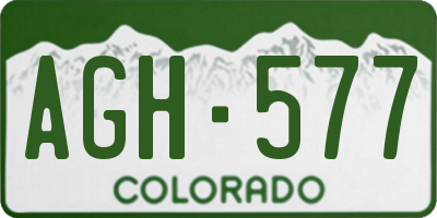 CO license plate AGH577