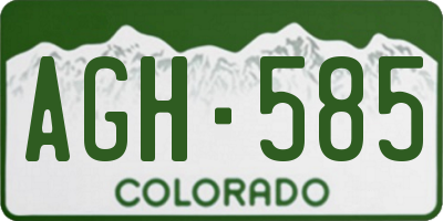 CO license plate AGH585