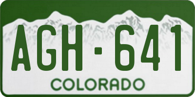 CO license plate AGH641