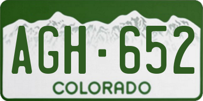 CO license plate AGH652