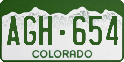 CO license plate AGH654