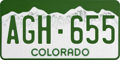 CO license plate AGH655