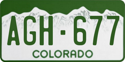 CO license plate AGH677