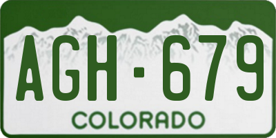 CO license plate AGH679